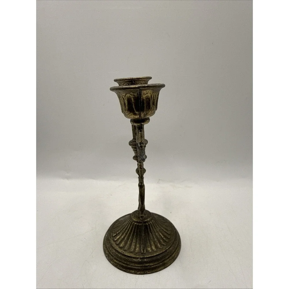 Vintage‎ Italian Ornate Brass Small 3 Branch Mini Candelabra Candle Holder Stick